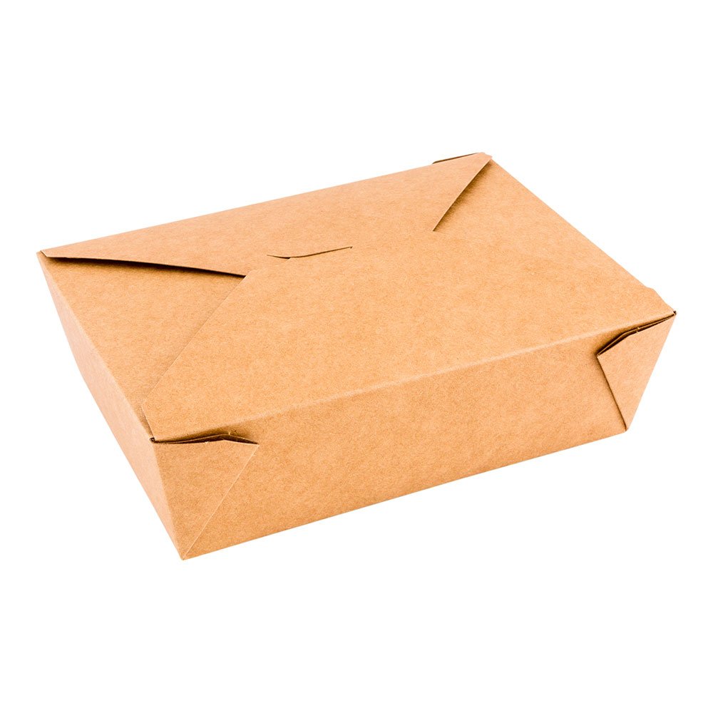 Restaurantware Bio Tek 71oz Eco-Friendly Kraft Paper Takeout Containers - 200 Pack Greaseproof Microwave-Safe Food Boxes with Tab Lock for Hot & Cold Meals | Perfect for Restaurants, Catering & Food Delivery Services