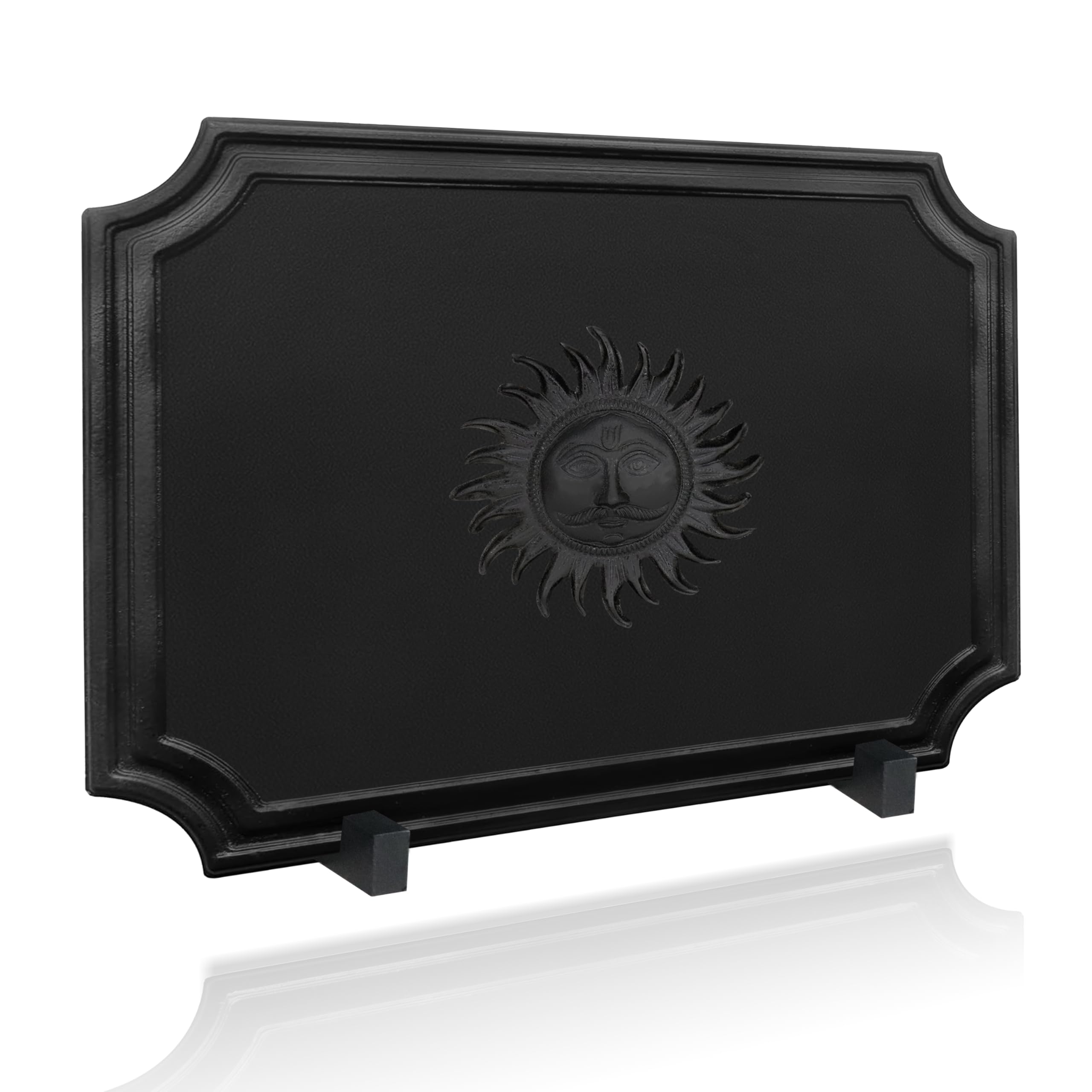 SIMOND STORE - 20''x16'' Cast Iron Fireback for Fireplace - Heat Reflector & Wall Protector with Decorative Design - Perfect for Home Heating, Fireplace Safety, and Living Room Decor