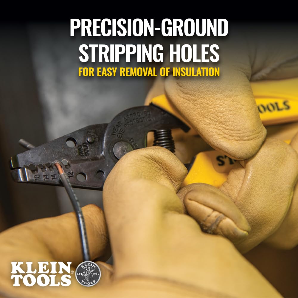Klein Tools 11048 Wire Stripper Cutter - Solid Wire, USA Made - for Electricians & DIY