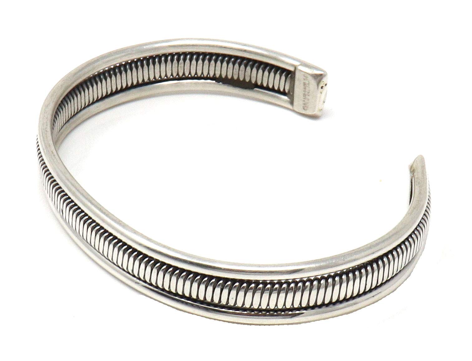 Authentic Navajo Sterling Silver Wire Bracelet by Tahe – Handmade Jewelry for Women, Adjustable Up to 6.75