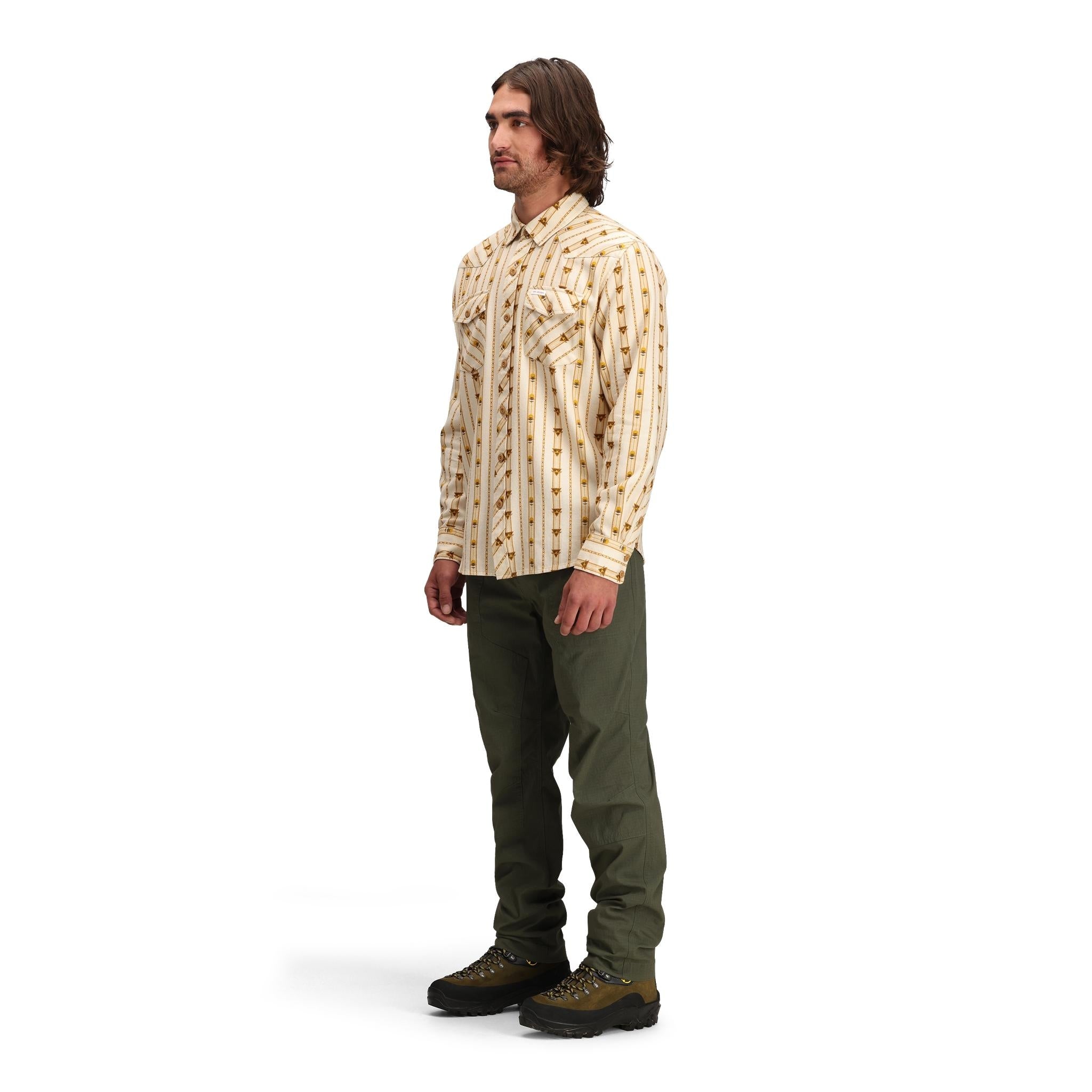 Men's Mountain Shirt Long Sleeve Hiking Shirt - Breathable Quick-Dry Outdoor Shirt for Camping, Trekking & Adventure Activities