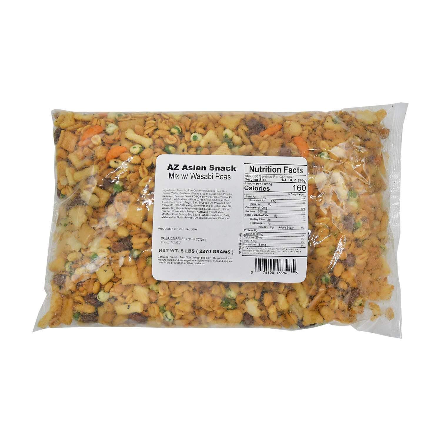 Azar Nut Asian Snack Mix with Wasabi Peas - 5 Pound Bulk Bag (2-Pack) | Crunchy Party Snacks, Office Treats & Healthy On-The-Go Munchies