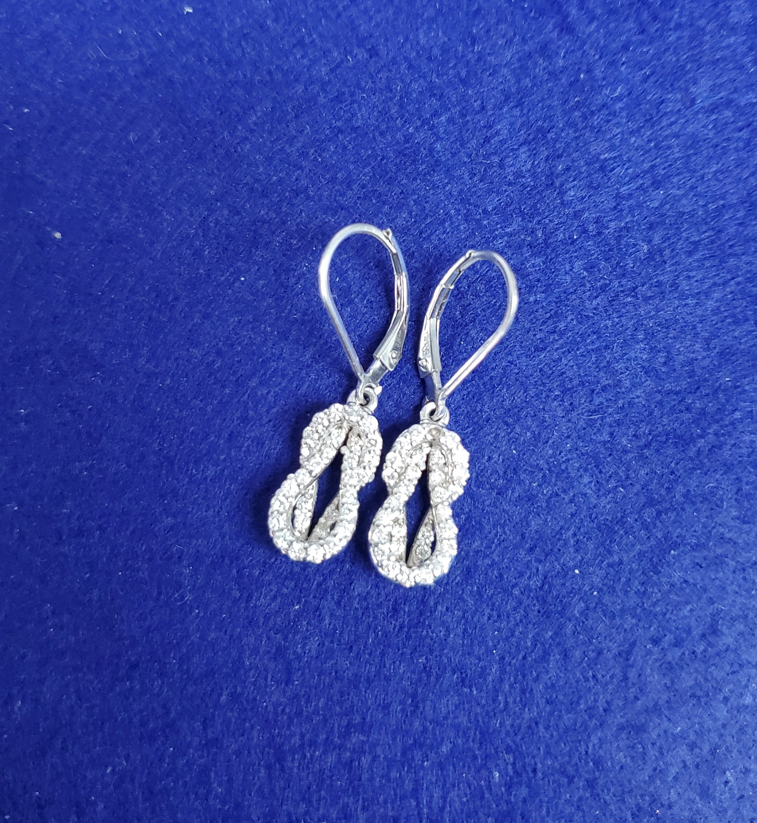 Love Knot Diamond Drop Earrings 0.65cttw - Elegant Dangling Jewelry for Weddings, Anniversaries & Special Occasions