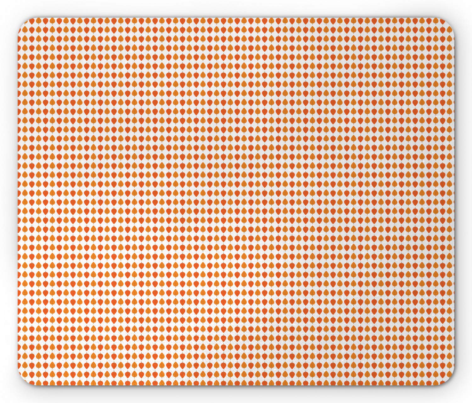 Ambesonne Autumn Mouse Pad - Non-Slip Rubber Mousepad with Tangerine Leaves Design, Standard Size (9