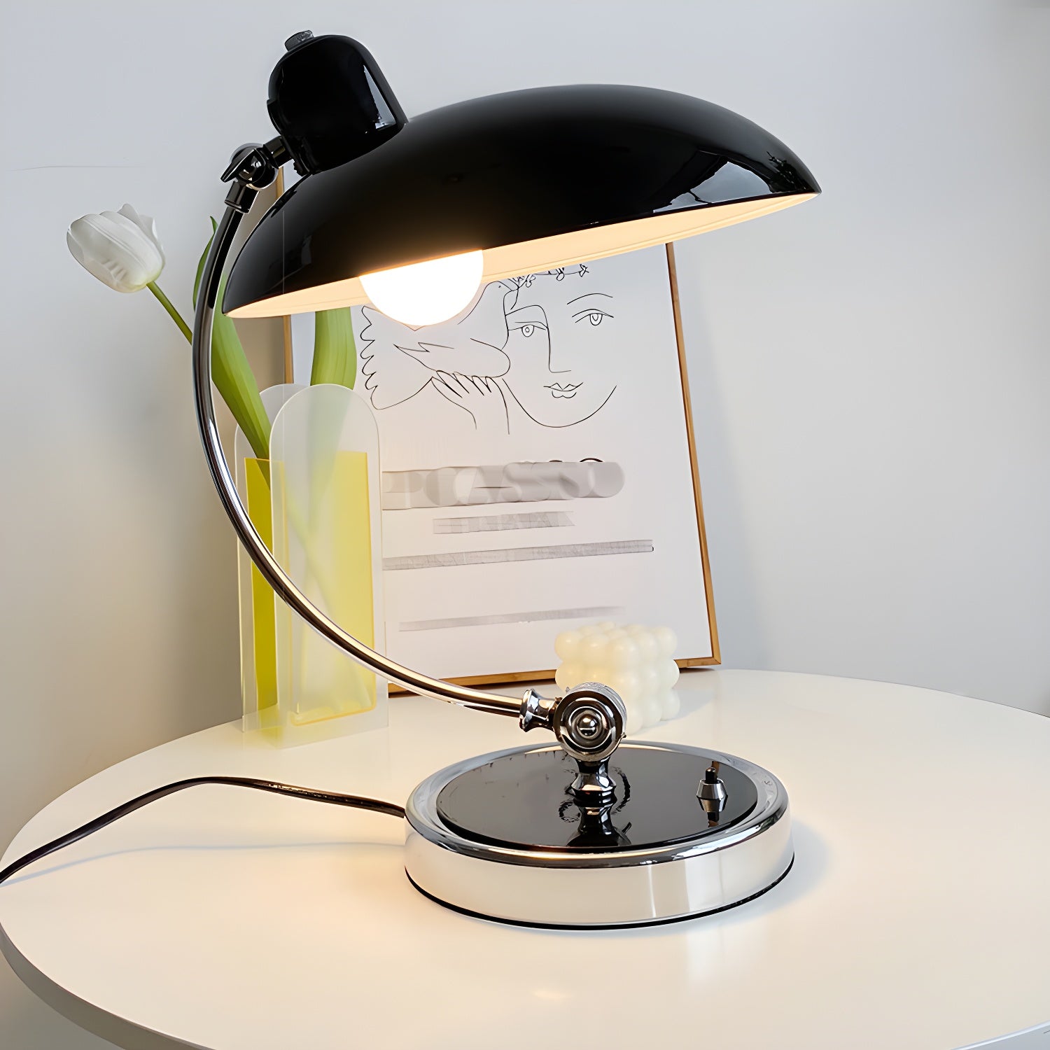 Vintage Industrial Desk Lamp with Adjustable Arm - Perfect for Home Office, Study & Reading Nook Lighting