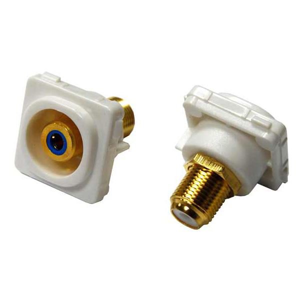 Premium Gold Plated RCA to F Connector Adapter - High-Quality Audio Video Signal Converter for Home Theater, TV, and Cable Box Connections