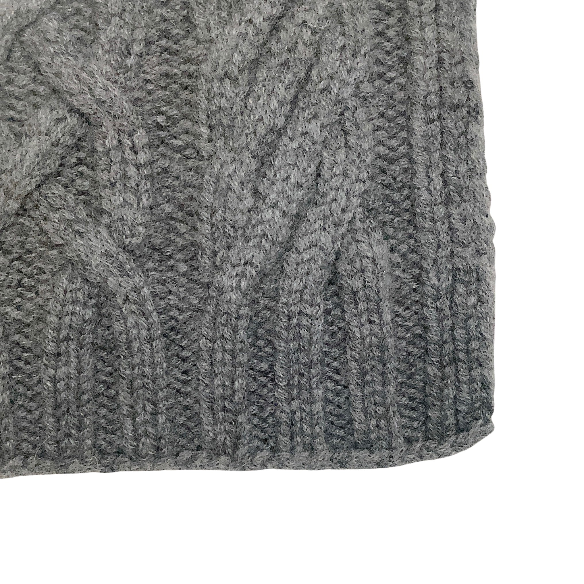 Chanel 2009 Gray Cashmere Cable Knit No.5 Scarf - Luxury Winter Fashion Accessory for Women, Perfect for Cold Weather & Holiday Gifts