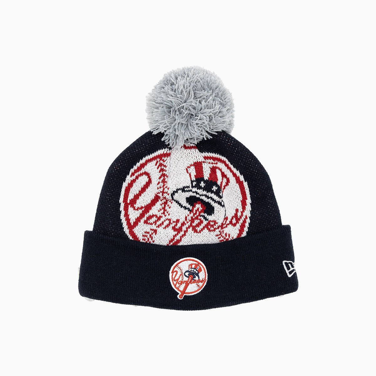 New York Yankees MLB Kids Pom Beanie Knit Hat - Warm Winter Hat for Boys & Girls - Perfect for Baseball Games & Outdoor Activities