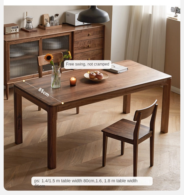 Premium Solid Wood Dining Table - Black Walnut, Ash & Red Oak - Large Farmhouse Style Table for Family Gatherings & Dinner Parties