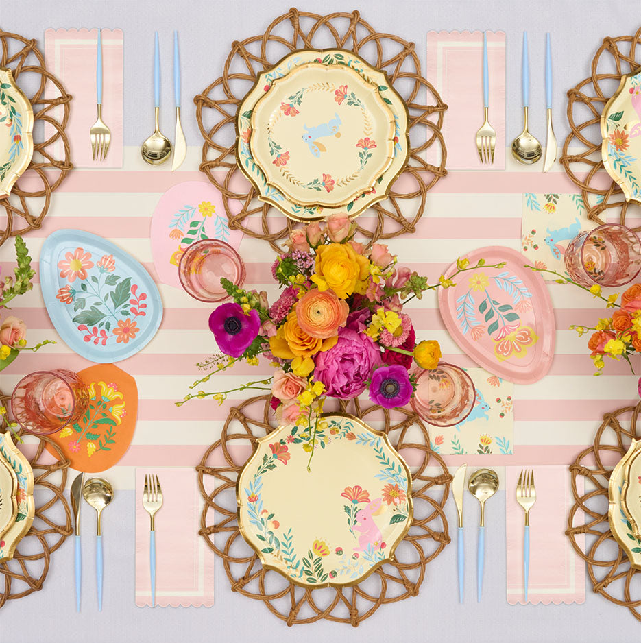 Folklore Easter Table Setting - Vintage-Inspired Easter Decor for Dining & Party - Perfect for Spring Celebrations & Holiday Gatherings