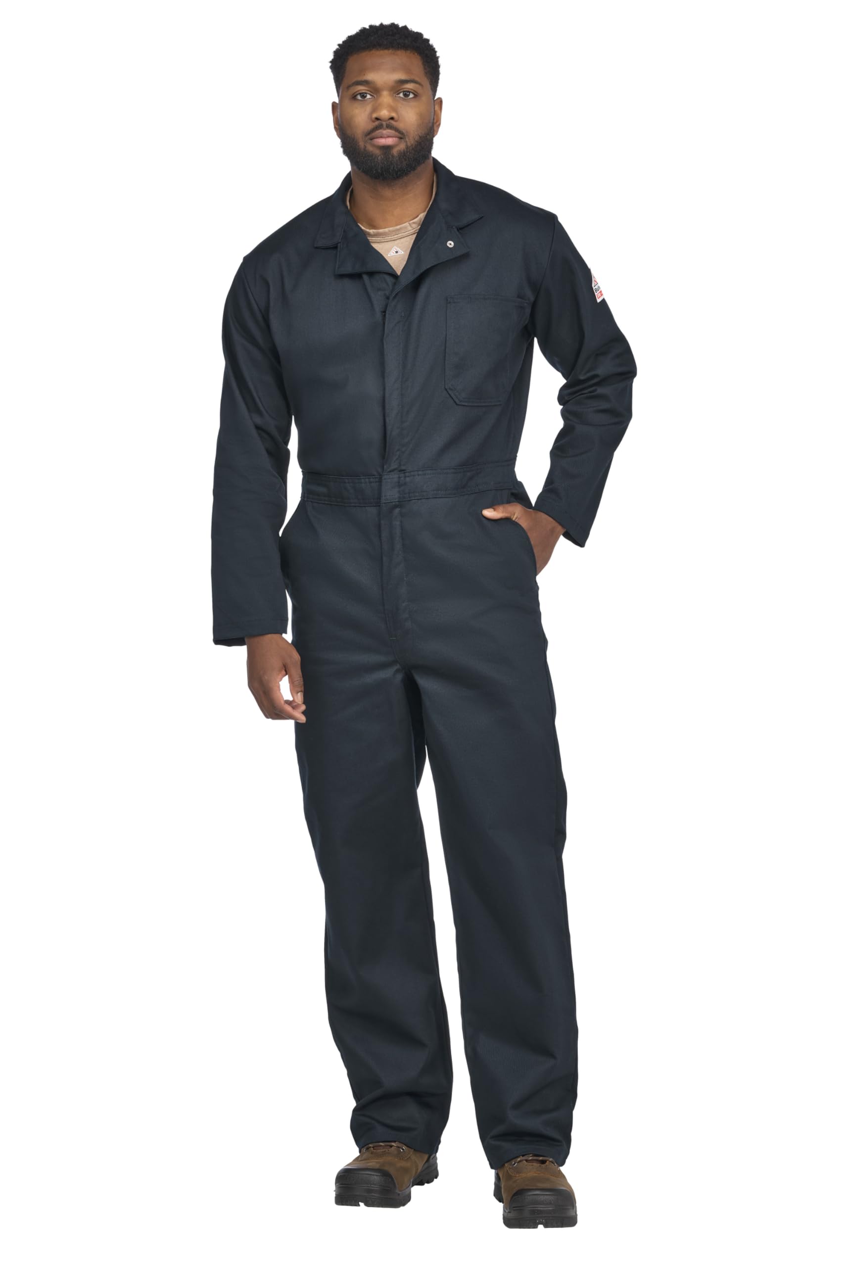 Bulwark FR Men's Flame Resistant 9 Oz Twill Cotton Coverall - OSHA Compliant Workwear for Welding, Construction & Industrial Safety