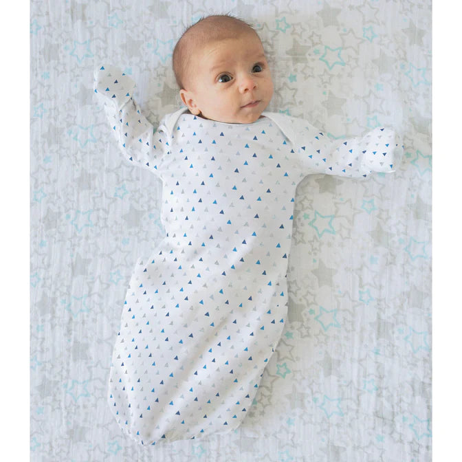 Premium Muslin Swaddle Blanket & Pajama Gift Set for Babies - Tiny Triangles Design (BGB 0031) | Soft & Breathable for Newborn Sleep, Swaddling & Photo Shoots