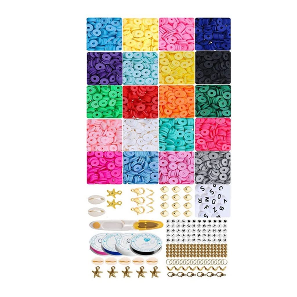 4000Pcs Polymer Clay Beads for Jewelry Making - 6mm Flat Beads with Alphabet Letters in 20 Colors | DIY Bracelet, Necklace & Craft Projects | Perfect for Gifts, Parties & Creative Arts
