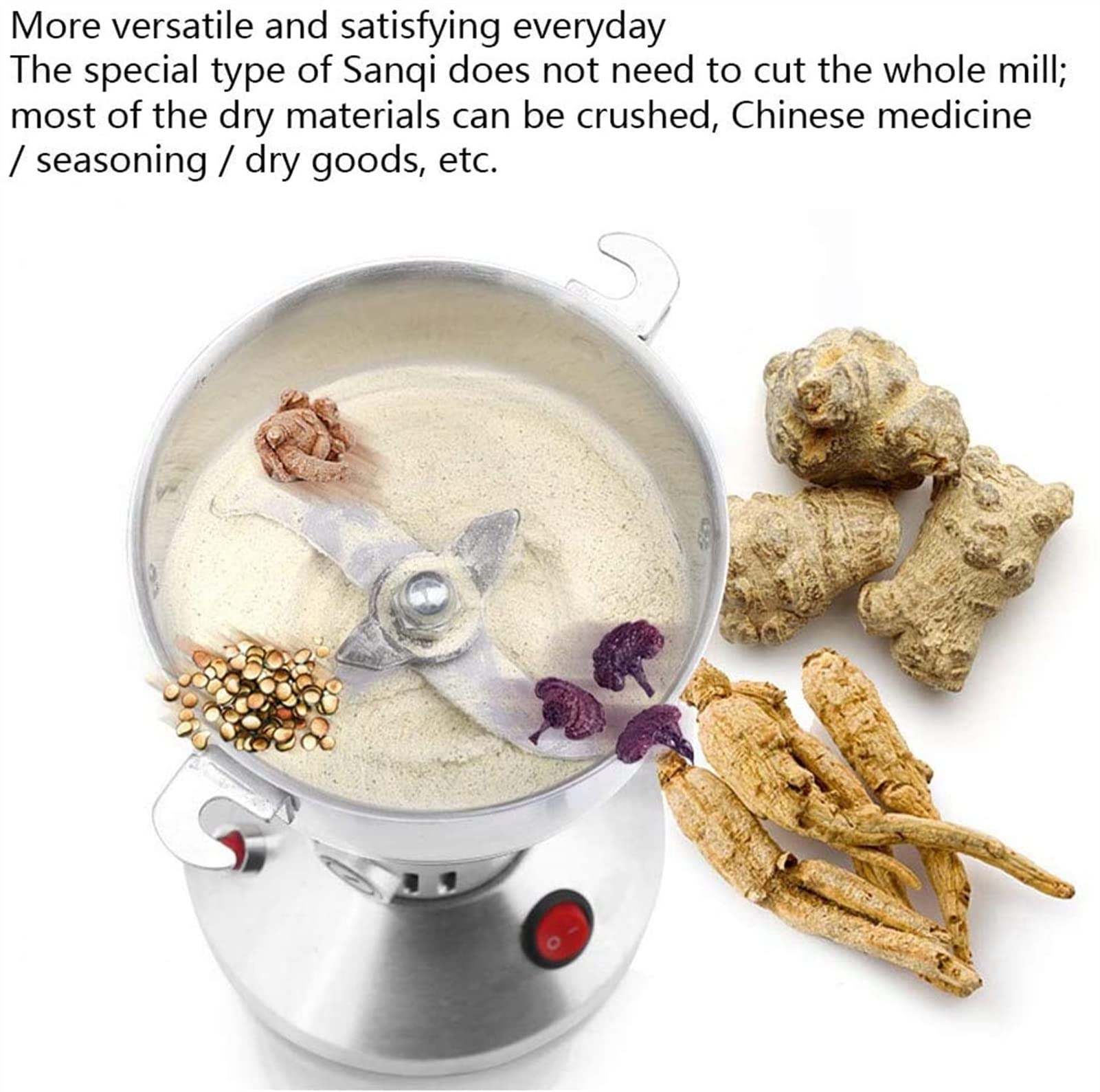**850W Electric Grain Mill Grinder - 150G Stainless Steel Powder Machine for Coffee Beans, Herbs & Spices | Perfect for Home Baking, Healthy Cooking & DIY Flour Making**