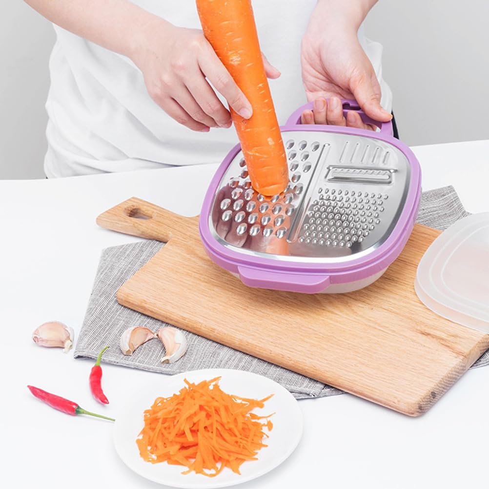 DOITOOL Stainless Steel Cheese Grater with Container & Handle - Kitchen Cheese Shredder for Parmesan, Mozzarella, Cheddar | Perfect for Pasta, Pizza, Salads & Baking