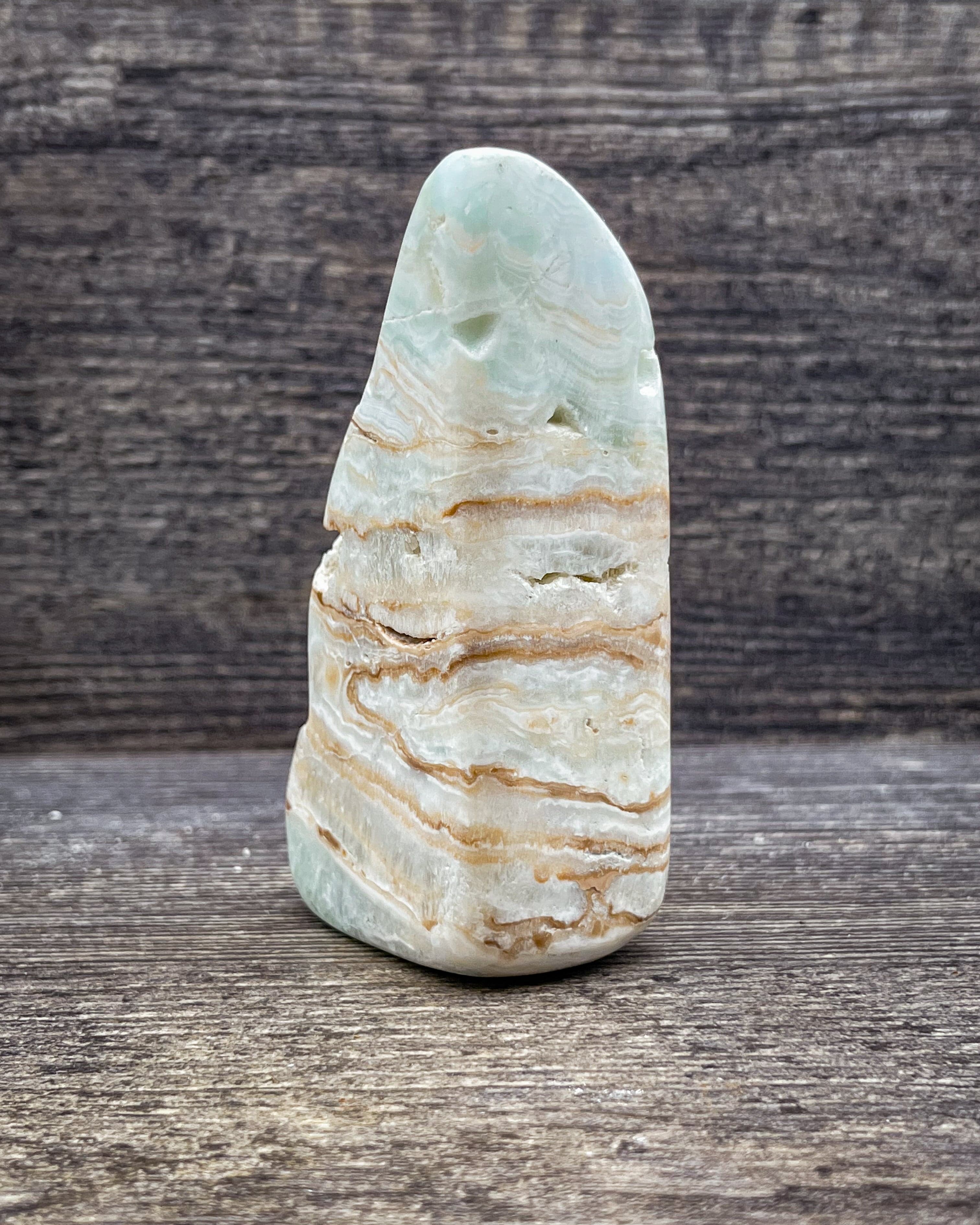 Natural Caribbean Calcite Freeform Stone - 268g Raw Crystal for Healing, Meditation & Home Decor