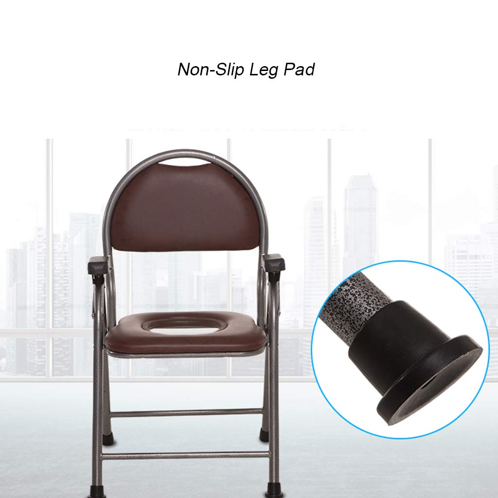Lightweight Portable Toilet Chair - Foldable Bedside Commode with Safety Frame & Non-Slip Leg Pads for Elderly & Disabled | Home Bathroom Support for Seniors, Post-Surgery Recovery & Mobility Assistance