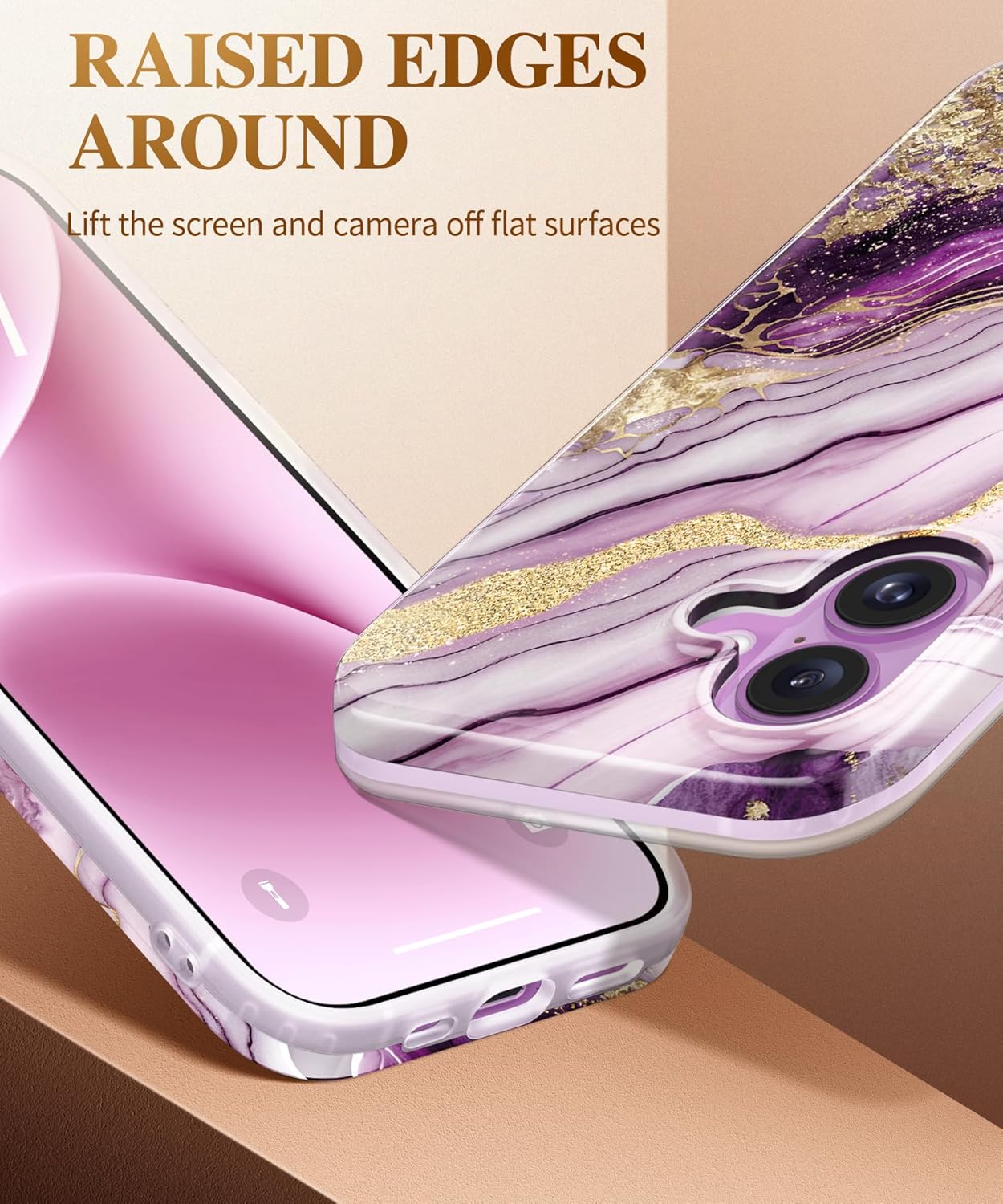 iPhone 16 Case with Screen Protector & Camera Lens Cover - Slim Shockproof TPU Bumper Protective Phone Cover for Everyday Use, Travel & Outdoor Activities