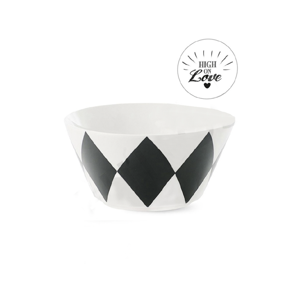 Ms Etoile Harlequin High On Love Ceramic Bowl Set - Elegant Low Bowls for Soup, Salad, Cereal & Dessert Serving - Perfect for Dining, Entertaining & Home Decor