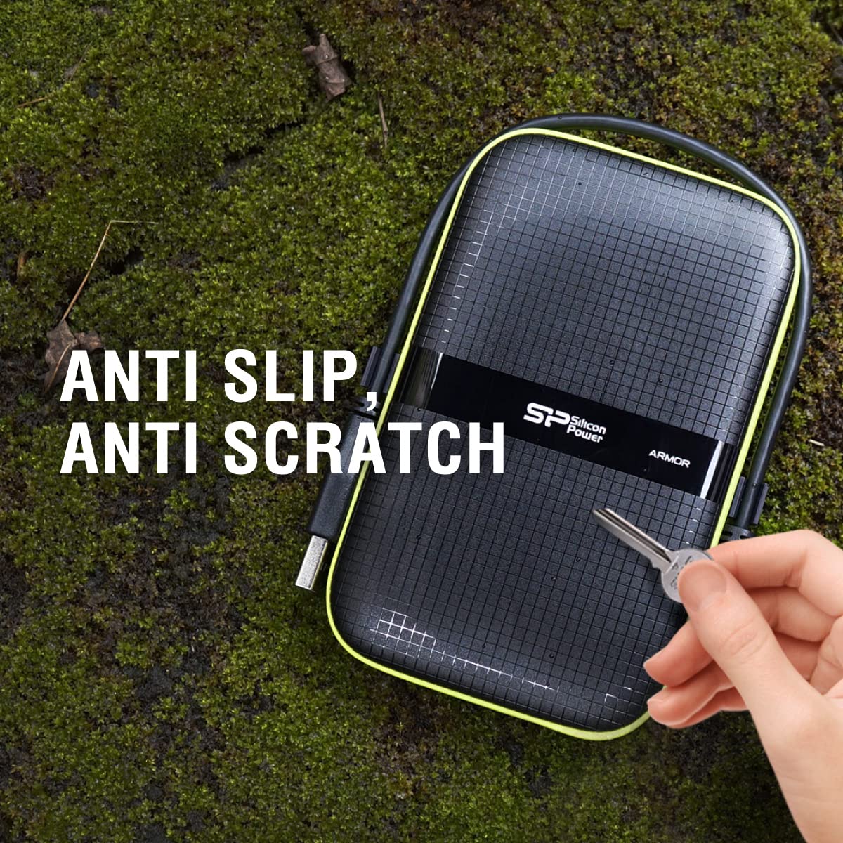 Silicon Power 4TB Rugged External Hard Drive - USB-C USB 3.0 Portable HDD, Military-Grade Shockproof & Water-Resistant for PC, Mac, iPad Pro (Black) - Perfect for Outdoor Adventures, Data Backup & On-the-Go Storage
