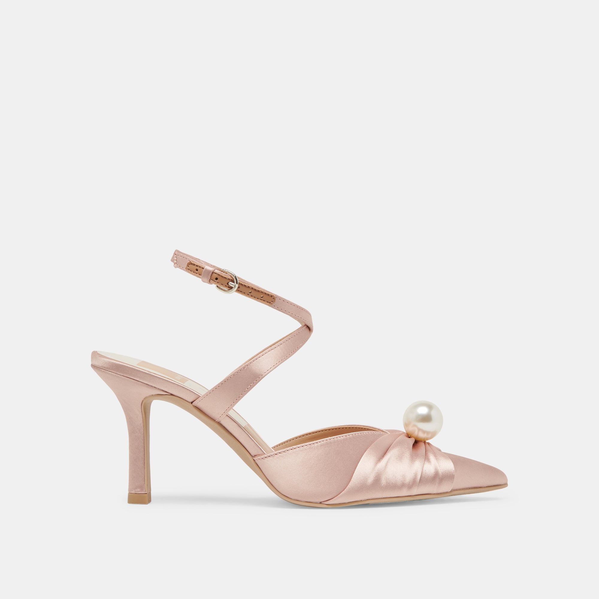 KAYSEY Women's Light Blush Satin High Heels - Elegant Dress Shoes for Parties, Weddings & Formal Events