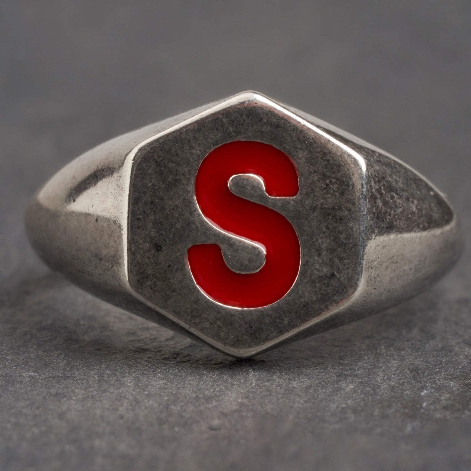 Hexagon Red Silver Ring for Women - Elegant Geometric Jewelry Gift for Birthday, Anniversary & Special Occasions