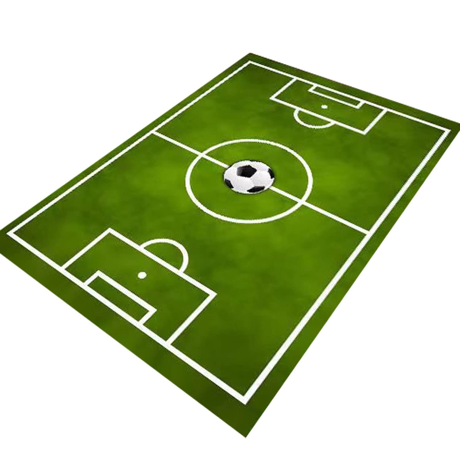 Non-Slip Kids Football Soccer Field Rug - 3.3x6.6ft Green Playmat for Boys & Girls Bedroom, Sports Room & Living Room - Perfect for Playtime, Decor & Safe Floor Activities