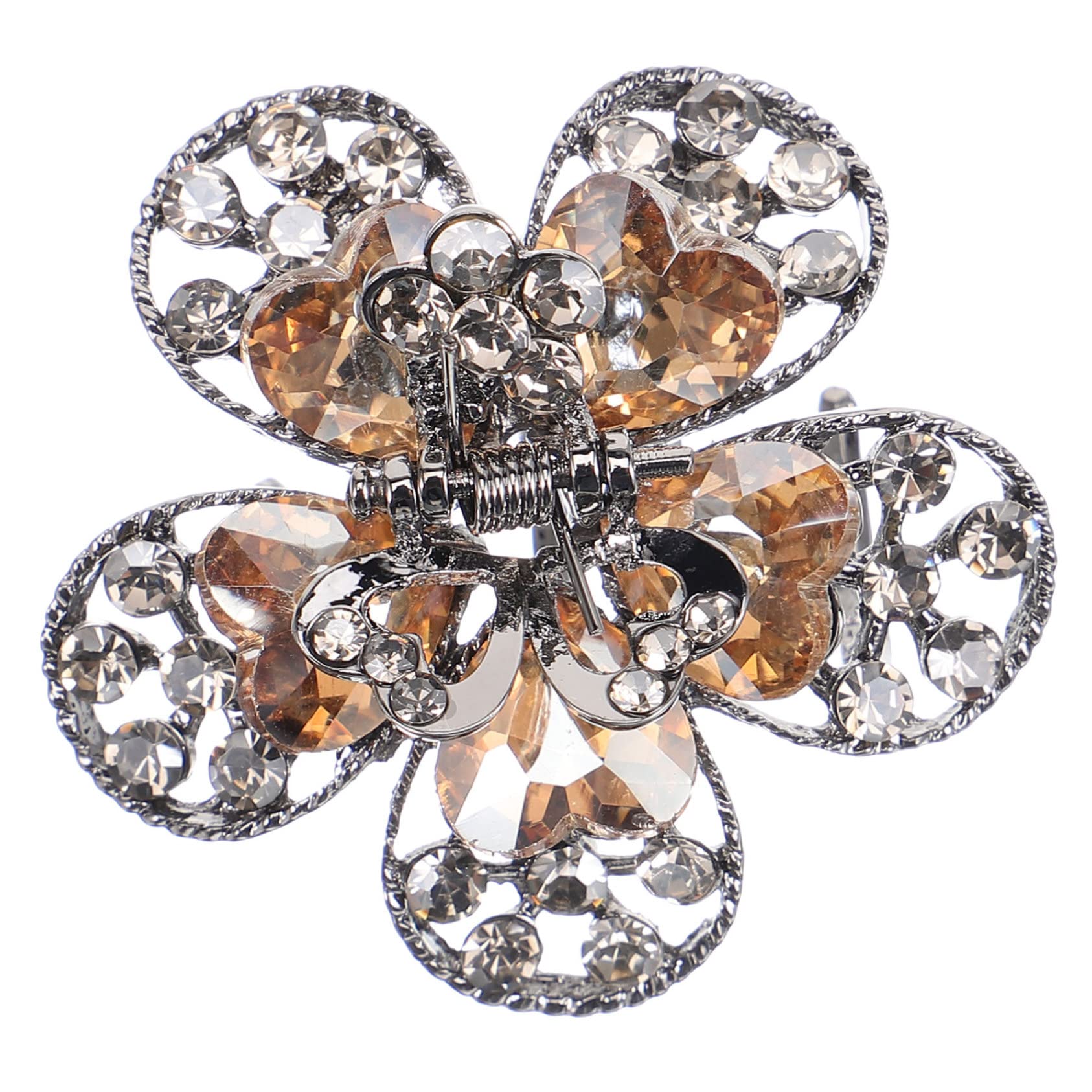 Vintage Rhinestone Flower Hair Clips for Women - Party & Wedding Accessories