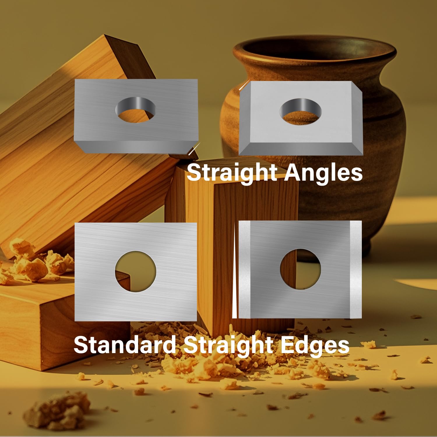9.6mm Square Tungsten Carbide Inserts - 10pcs Replacement Blades 9.6×12×1.5mm with 35° Angle for Woodworking, Spiral/Helical Planer Cutter Heads & Flush Trim Router Bits - Perfect for Cabinet Making, Furniture Repair, and DIY Wood Projects