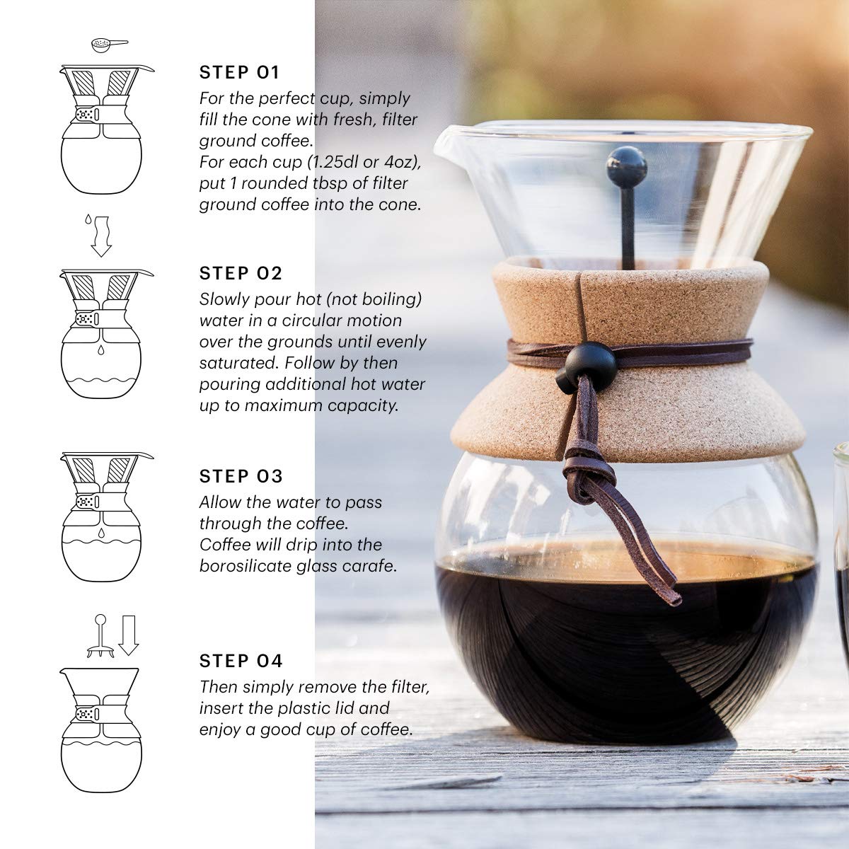 Bodum Bistro Electric Water Kettle & Pour Over Coffee Maker Set - 17oz Stainless Steel Fast Boiling Kettle with Drip-Free Spout - Perfect for Home, Office, and Travel Coffee Brewing