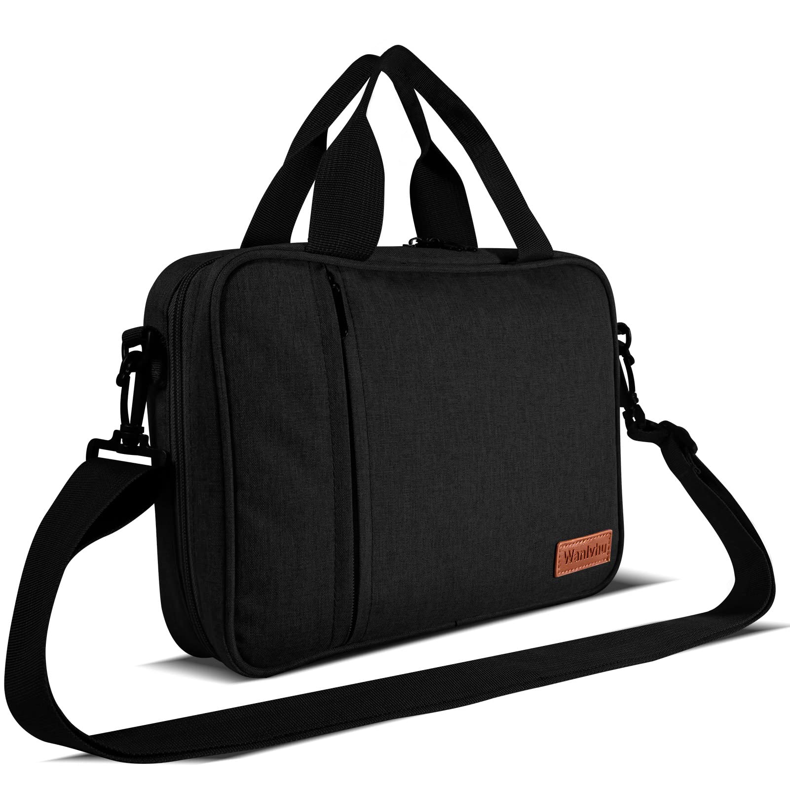 Premium Zippered Bible Cover for Men, Women & Kids - Durable Protective Bible Carrying Case with Handle & Adjustable Shoulder Strap - Perfect for Church, Travel & Daily Bible Study (Black)
