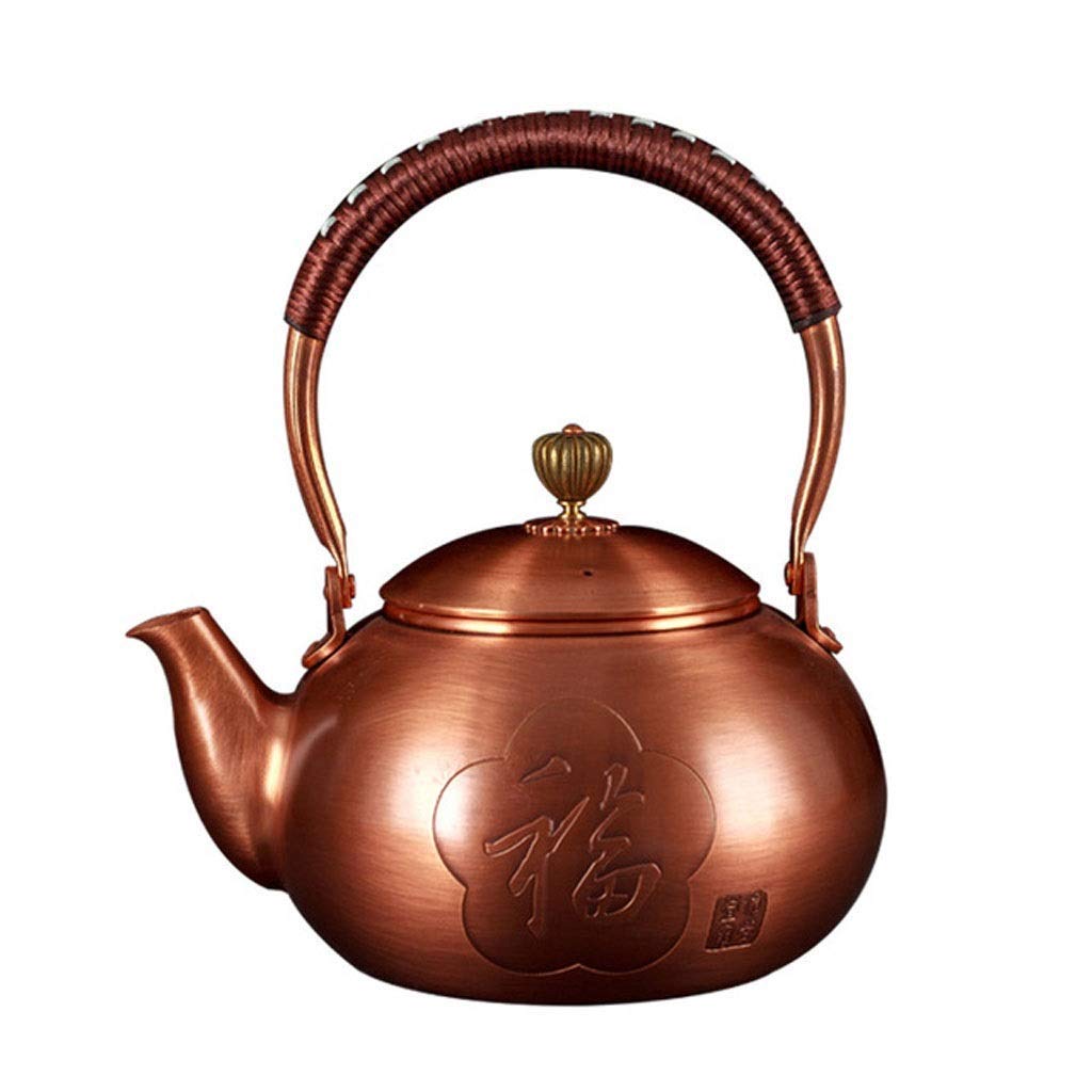 Vintage 1200ML Copper Teapot - Small Heat-Resistant Loose Leaf Tea Kettle for Home Use | Perfect for Afternoon Tea, Gift Giving & Cozy Kitchen Decor