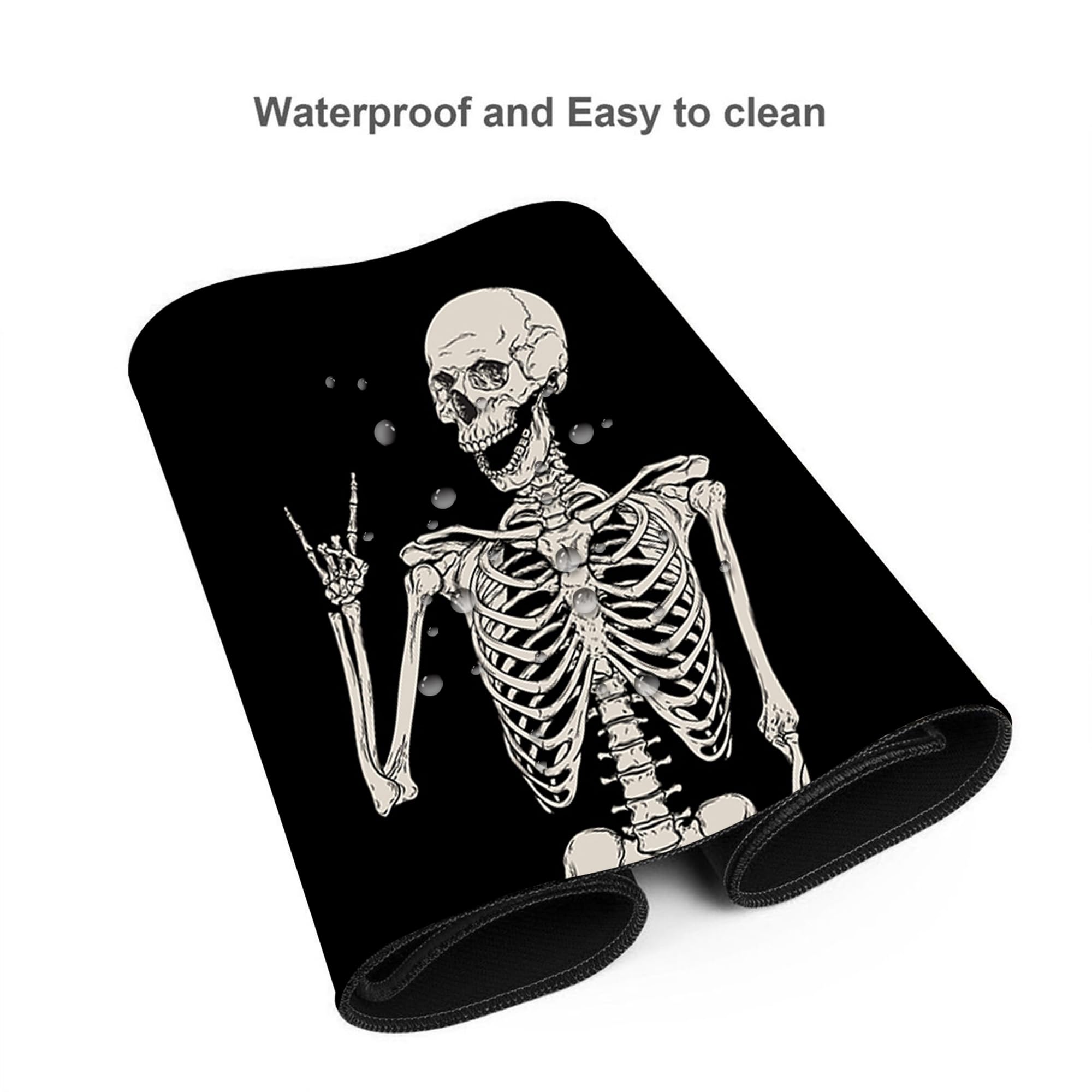 Funny Skull Skeleton Gaming Mouse Pad - XXL Extended Non-Slip Desk Mat for Office & Computer (35''×15.7'') with Stitched Edges | Perfect for Gaming Setup, Workstation & Keyboard Protection