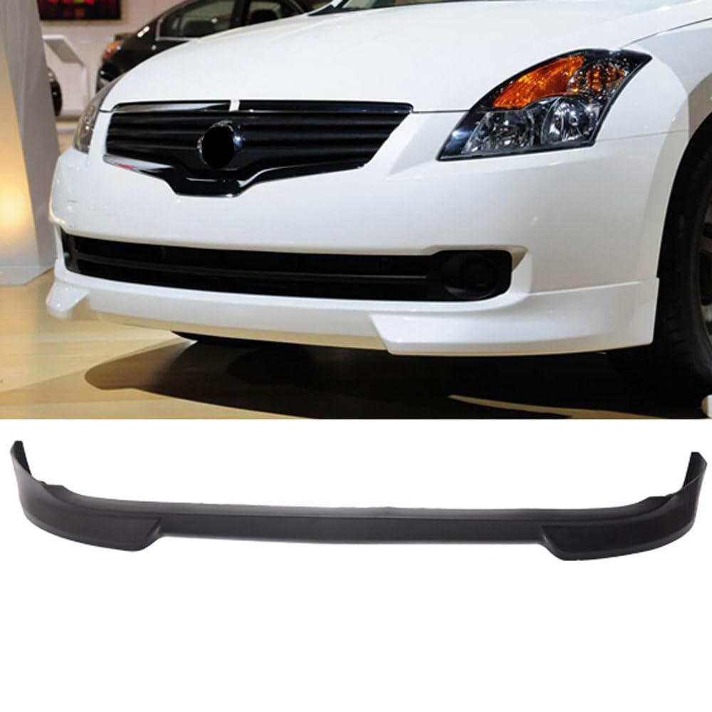 IKON MOTORSPORTS Front Bumper Lip for 2007-2009 Nissan Altima | NIS Style Black PU Splitter | Aggressive Look & Enhanced Aerodynamics | Perfect for Car Enthusiasts & Street Racing
