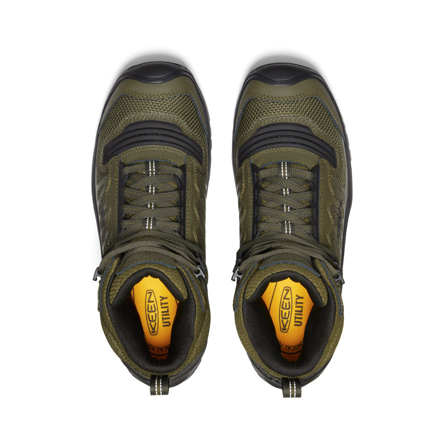Men's Reno Waterproof Mid Soft Toe Work Boots - Dark Olive/Black - Durable & Comfortable for Construction, Hiking & Outdoor Work