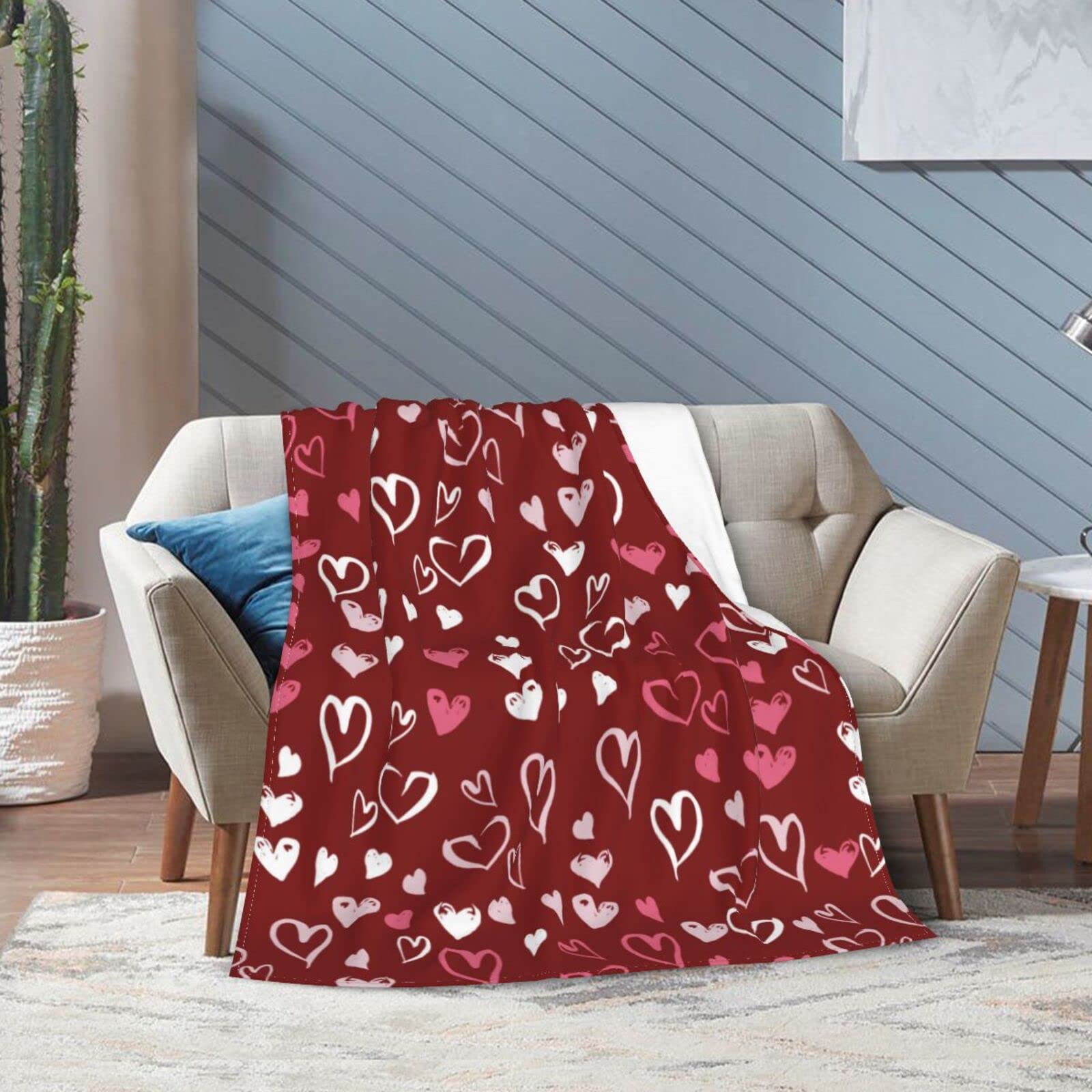 Ultra Soft Flannel Fleece Blanket - All Seasons Microfiber Bed Throw, Warm Lightweight Blanket for Couch, Sofa & Chair - Perfect Gift for Travel & Home - 50