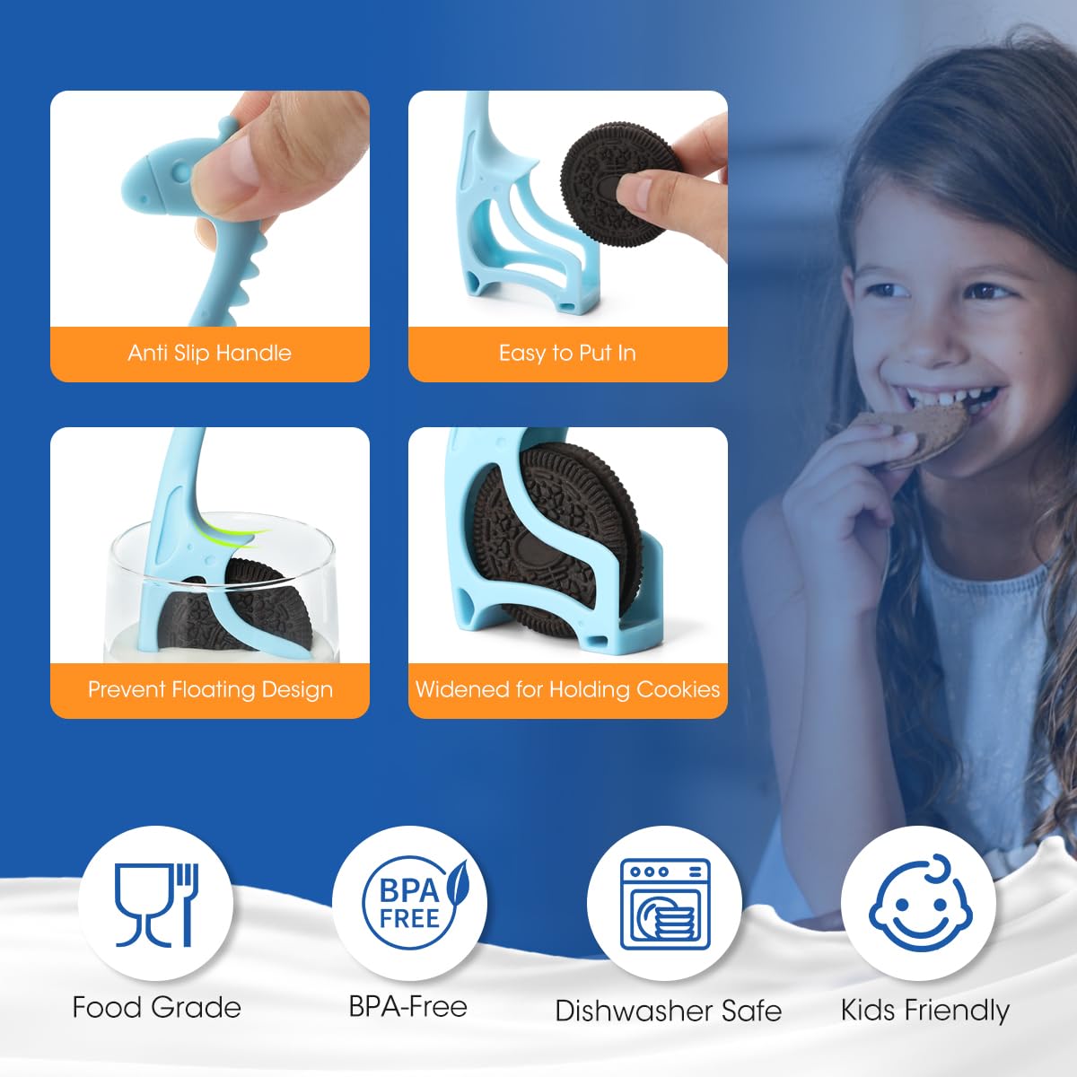 **Aieve Cookie Dunker for Oreo & Milk - Upgraded Anti-Floating Design | Perfect for Kids Snack Time, School Lunch & Family Dessert Fun**