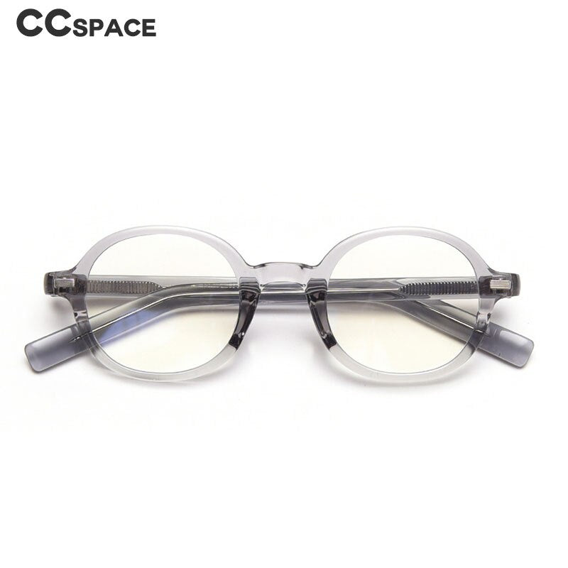 CCspace Unisex Full Rim Oval TR90 Titanium Frame Acetate Temple Eyeglasses 49828 - Lightweight & Durable for Work, Reading & Daily Wear