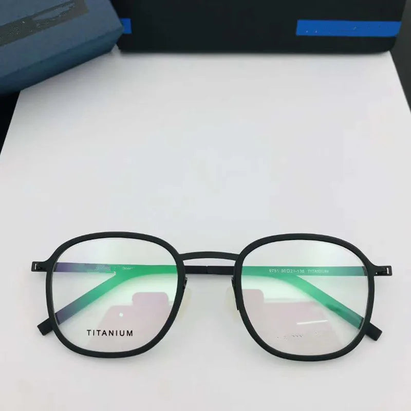 Aimee Unisex Full Rim Square Screwless Titanium Acetate Eyeglasses 9781 - Lightweight Durable Frame for Reading, Work & Everyday Use