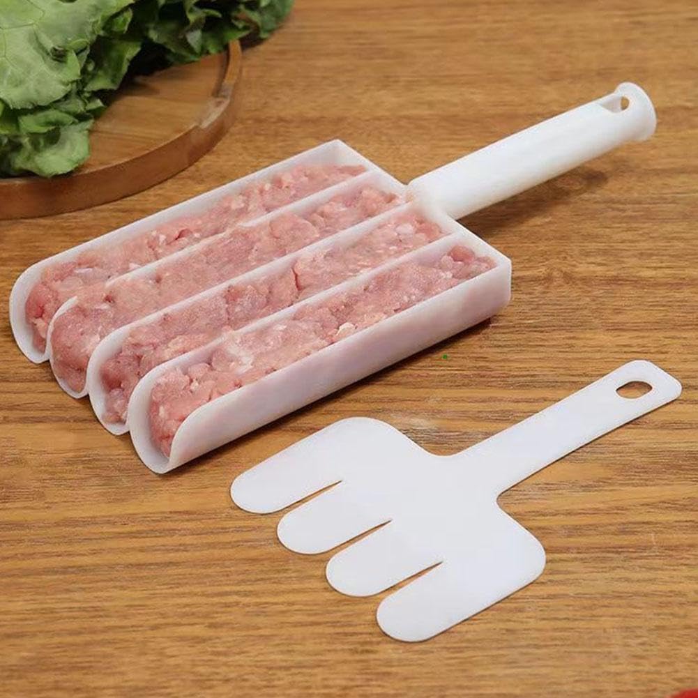 White Creative Kitchen Triple Meatball Maker - Non-Stick Meatball Scoop with Cutting Spade & Melon Baller | Perfect for Making Meatballs, Cookie Dough Balls & Fruit Scooping | Ideal for Home Cooking, Meal Prep & Party Food Preparation