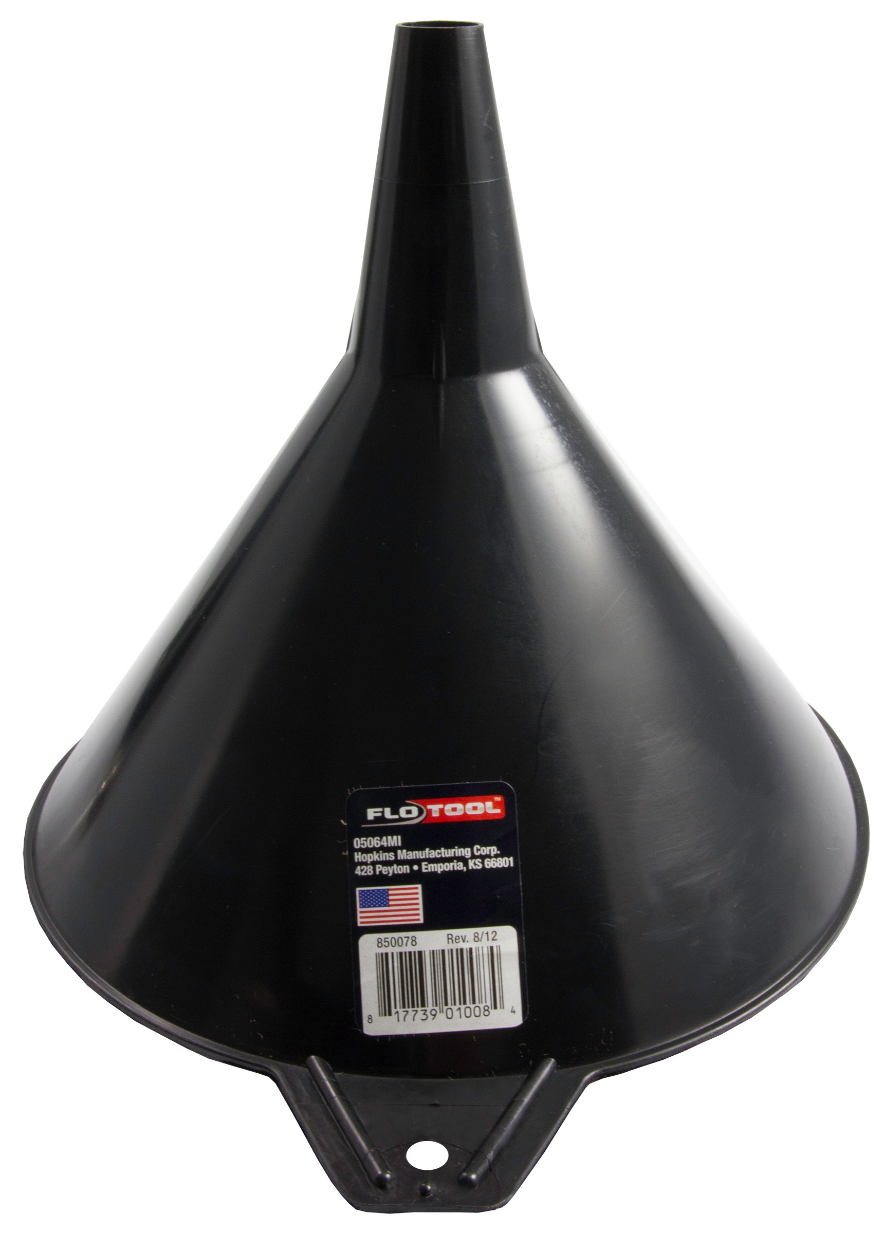 FloTool 05064 Large No Mess Funnel - Heavy Duty Plastic Funnel for Automotive, Oil, Gas, and DIY Projects - Perfect for Garage, Workshop, and Home Use
