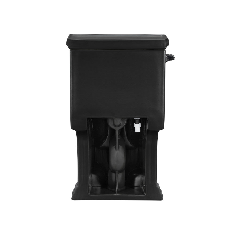 Voltaire One Piece Elongated Toilet Left Side Flush Handle - 1.28 GPF Water Saving Matte Black - Perfect for Modern Bathrooms & Small Spaces