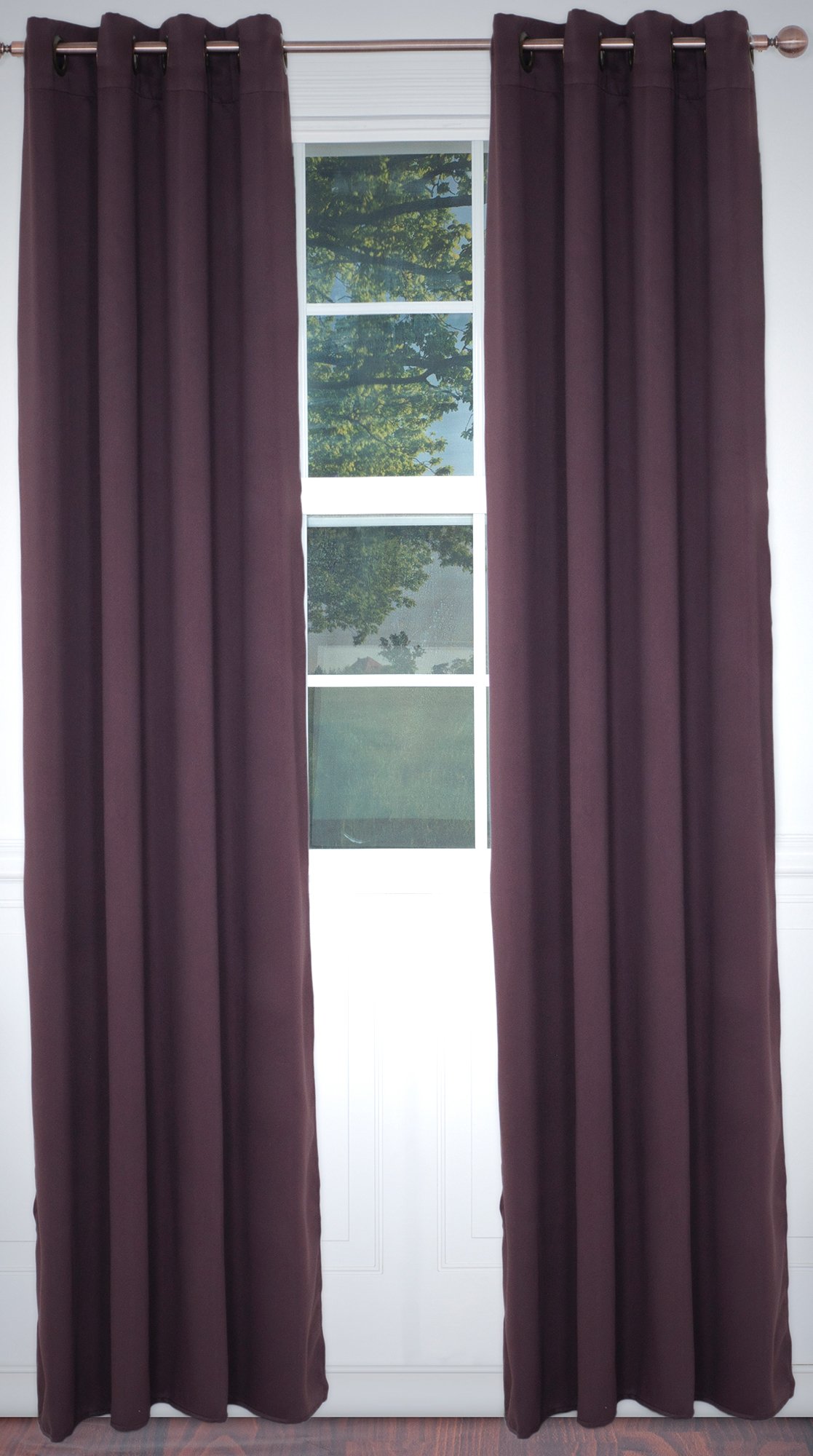 Luxury Blackout Grommet Curtain Panel 84 Inches - Thermal Insulated Room Darkening Drapes for Bedroom & Living Room - Rich Chocolate Brown Window Treatment