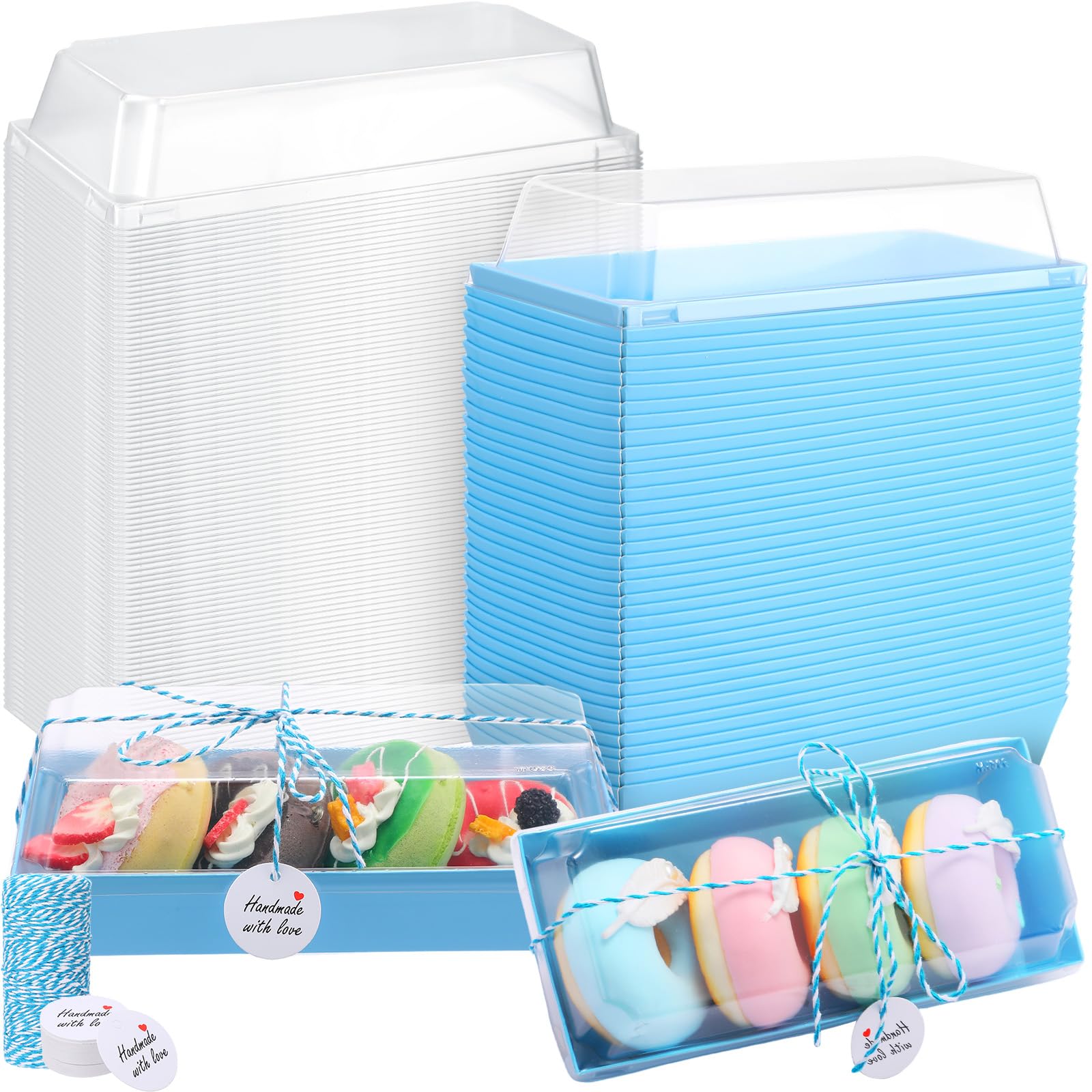 100-Pack Disposable Paper Charcuterie Boxes with Clear Lids - 7.5
