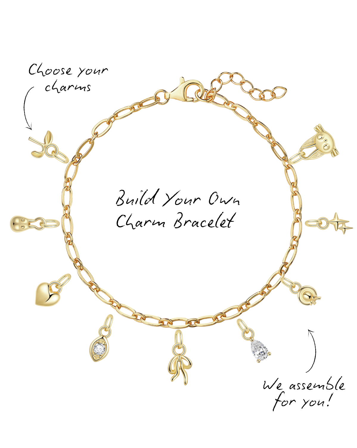 Custom Figaro Charm Bracelet - Personalized Jewelry for Women | Perfect for Gifts, Anniversaries & Everyday Wear