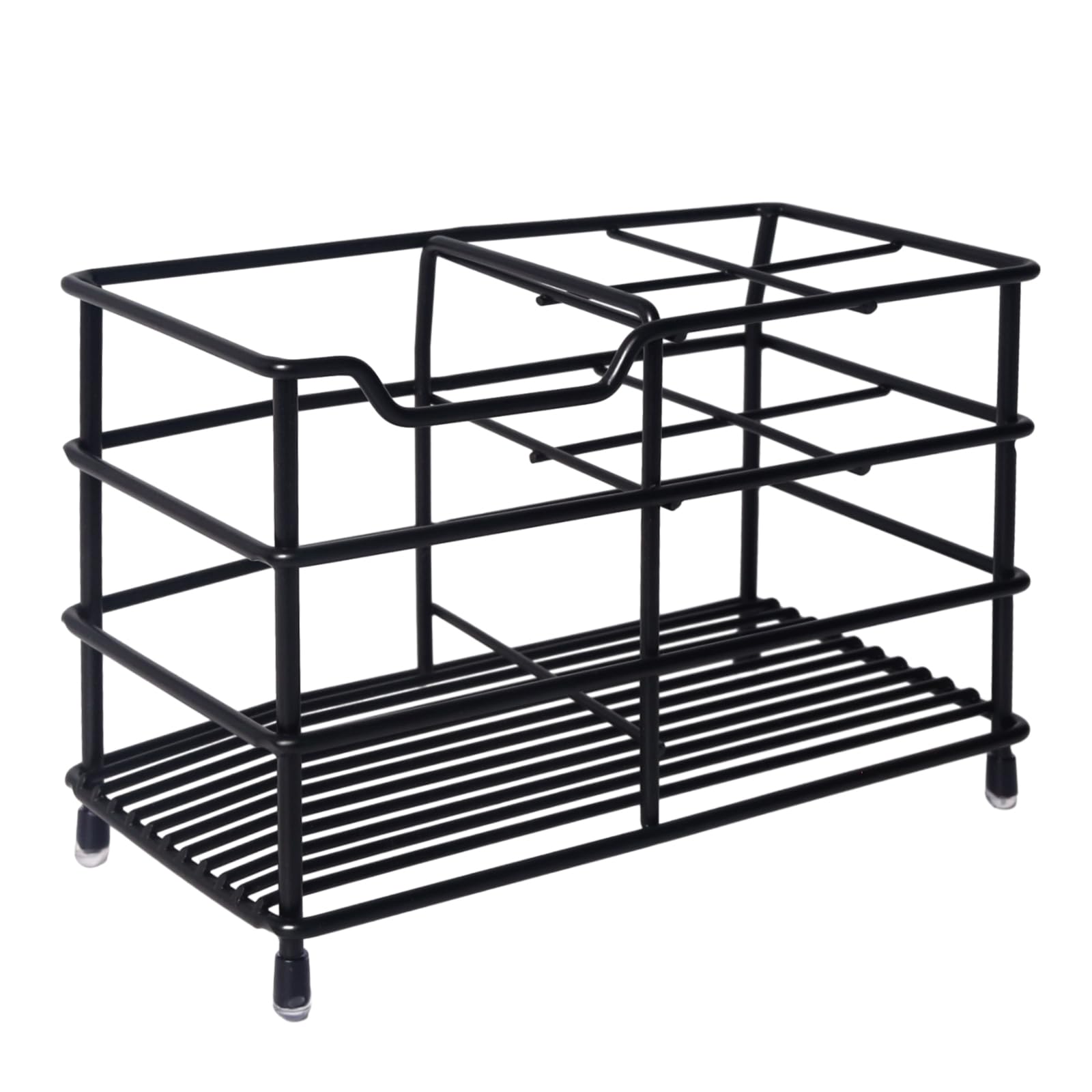 Stainless Steel Toothbrush Holder - Black Bathroom Organizer for Toothbrushes & Accessories | Durable & Stylish Storage for Bathroom Countertops & Vanities
