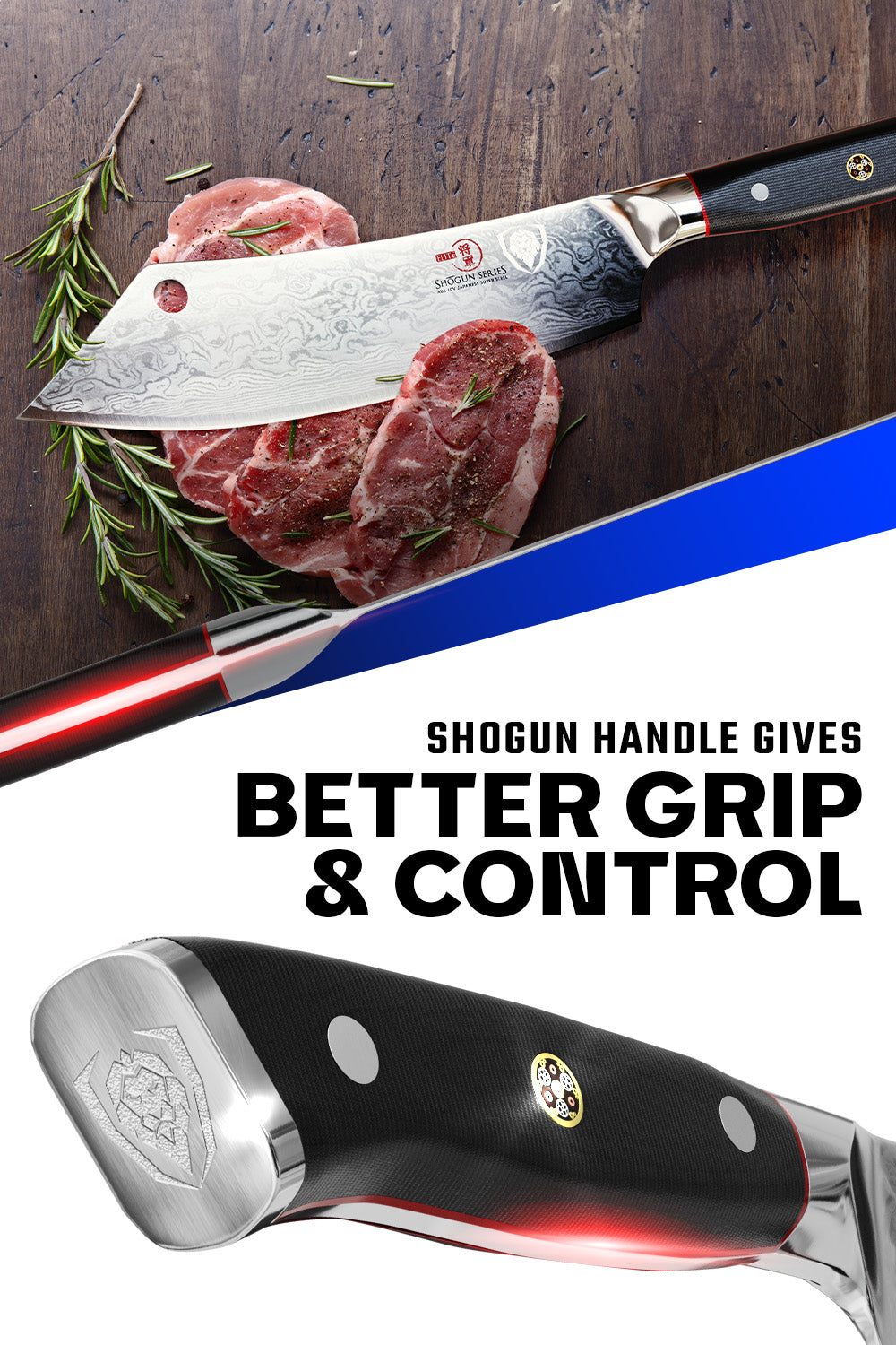 Dalstrong Shogun Series ELITE 8-Inch Hybrid Cleaver & Chef's Knife - Crixus | Professional Kitchen Knife for Chopping, Slicing & Precision Cutting | Perfect for Home Chefs & Professional Kitchens