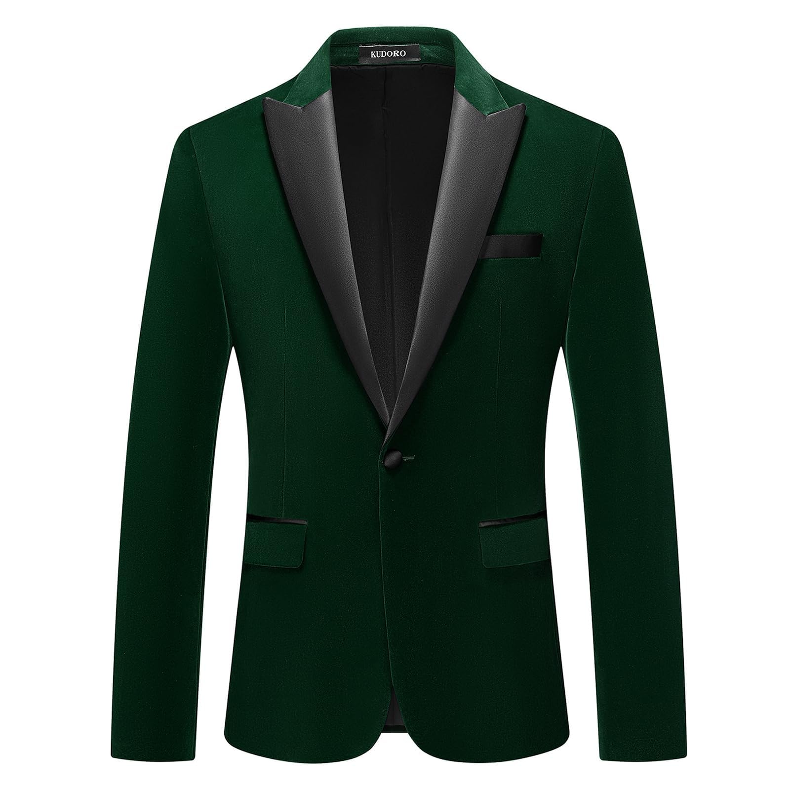 Men's Velvet Slim Fit Blazer - Peaked Lapel Single Button Tuxedo Jacket for Wedding, Prom & Formal Events | Elegant Dinner Party & Evening Wear