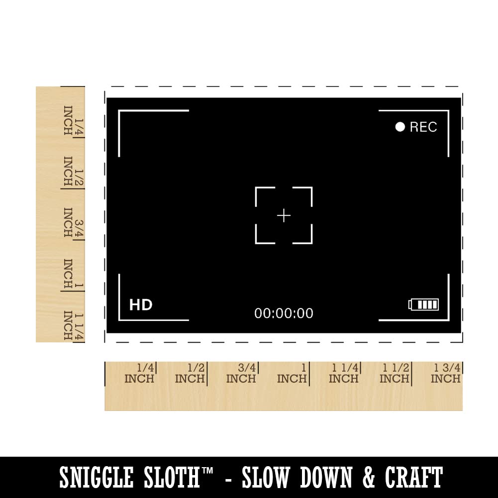 1.7 Inch Small Rectangle Rubber Stamp for Camera Video Frame - DIY Scrapbooking, Card Making & Craft Projects