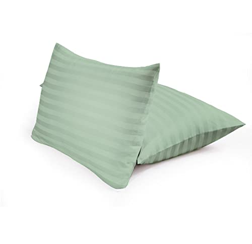 Lasin 100% Cotton Duvet Cover Set - Green Stripe for California King Bed